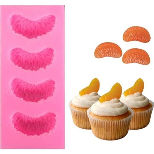 4Cavity Tangerine Silicone Mold 3D Orange Petal Silicone Molds for Soap Candle Making Ornaments for DIY Cake Decoration