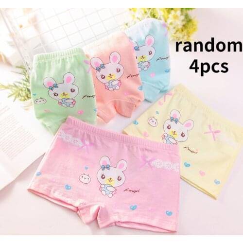 4pcs Cotton Underwear Girls Sweet Panties 3D Printed Teen Underpant Thong Princess Children Shorts Panty Boxer Briefs Wholesale