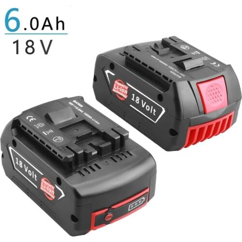 6000mAh Rechargeable Li-ion Battery For Bosch 18V Battery Backup 6.0Ah Portable Replacement BAT609 Indicator light