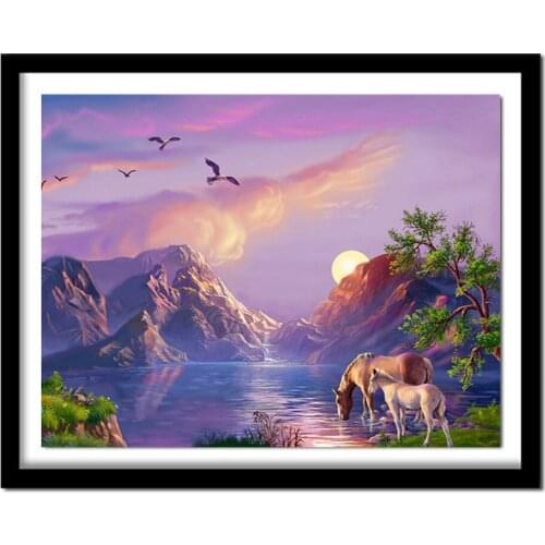 Diamonds Painting Landscape Pictures Of Rhinestones Diamond Mountain Diamond Embroidery Cross Stitch Full Square