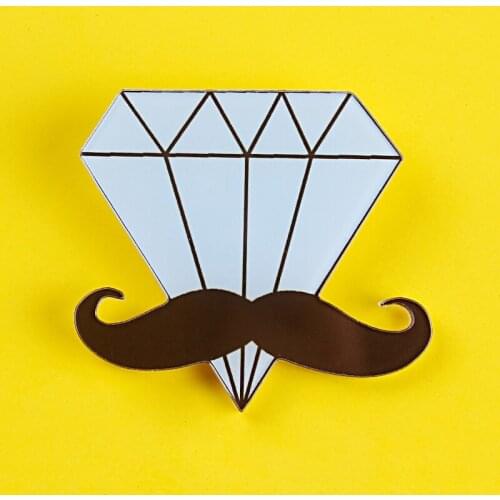 Diamond Moustache Eye Acrylic Przypinki Pins On Clothes Garment Badges Accessories Stripes For Clothes Set