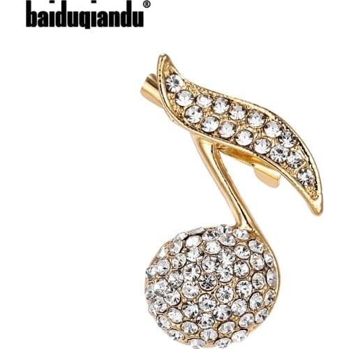 Baiduqiandu Brand New Arrival Rhinestones Music Brooch Pins Fashion Dress Clothes Accessories Jewelry