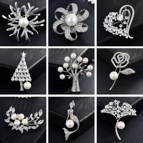 New Arrivel Fashion Women Cubic Zircon Brooches Pin Sweater Coat Accessories Feather Flower Insect Beautiful Broches Pins broche