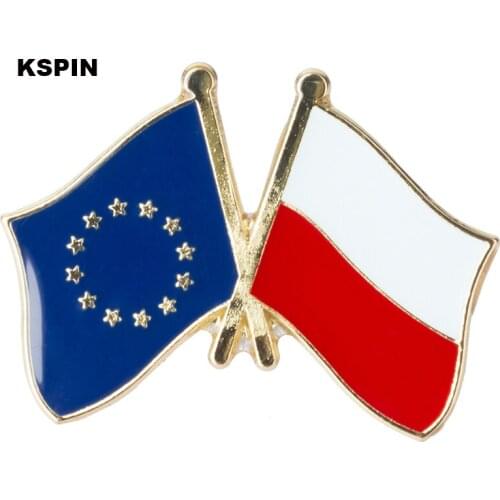 European Union Poland Friendship Flag Badge Flag pin 10pcs a lot XY0084