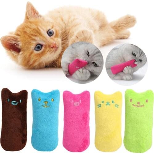 Cute Teeth Grinding Catnip Toys Funny Interactive Plush Cat Toy Kitten Chewing Vocal Toys Claws Thumb Bite Pet Cat Mint For Cat
