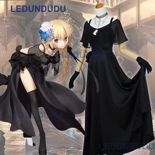 Anime Fate/Grand Order FGO Cosplay Clothes Joan of Arc 2nd Anniversary Black Dress Women Halloween Costume Fancy Party Suits