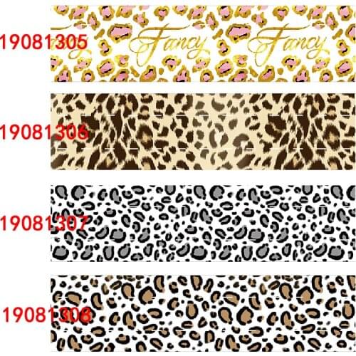 50 yards/lot) Hot sale 1-1/2" leopard printed grosgrain ribbon