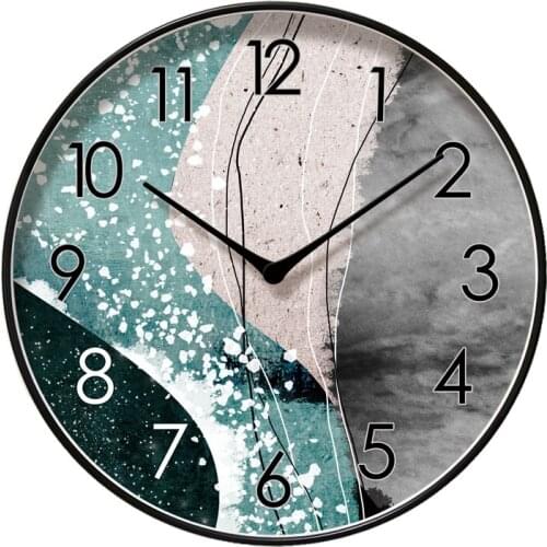 Round Creative Mute Modern Design Large Wall Clock Clocks for Home Kitchen Living Room Decor Battery Operated Silent