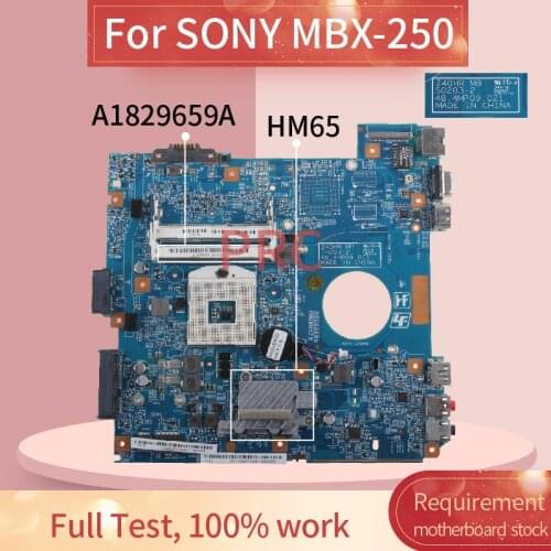 A1829659A For SONY MBX-250 Notebook Mainboard S0203-2 HM65 DDR3 Laptop motherboard
