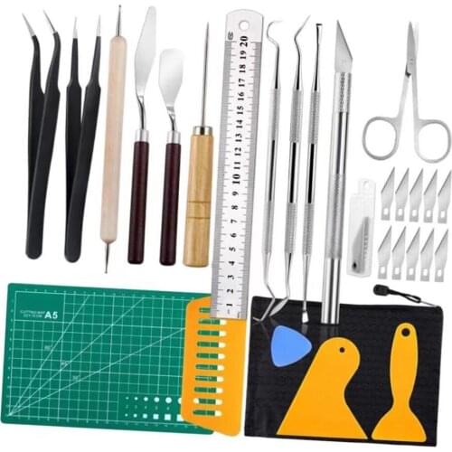28pcs Dried Flower Craft Vinyl Tools Kit For Weeding Hand Sewing Stitching Punch Carving Work Set Accessories Diy Tool