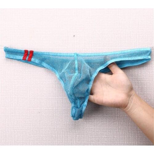 Men Sexy Underwear Transparent Gay Jockstrap Underpants Breathable Male Sissy Panties Sheer T-back Mens Lingerie Mens Briefs