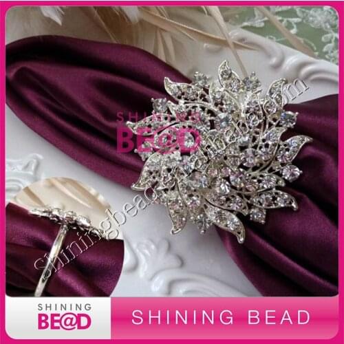 New arrival clear rhinestone napkin ring for party decor,free shipping,hot sale sliver clear rhinestone napkin ring