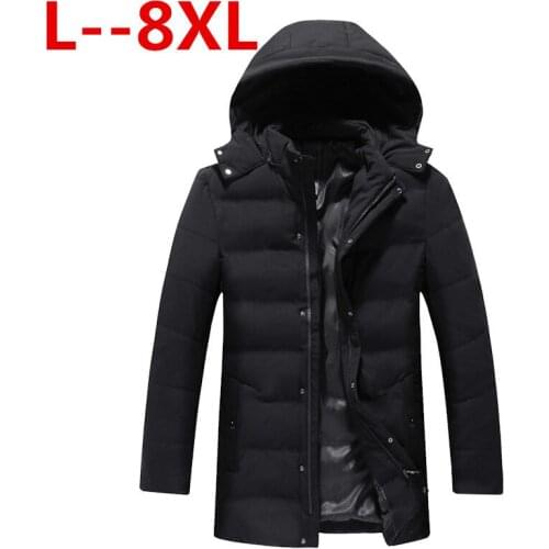 Plus 8XL 6XL 5XL Cotton Hooded Winter Jacket Parka For Men Detachable Fur Hooded Jackets Man Coats Mens Casual Down Parkas