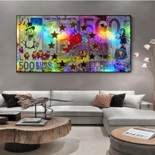 Canvas Poster Cartoon Painting Donald Duck Minimalist Prints Decorative Wall Art Donald Duck Artwork Canvas Painting Poster