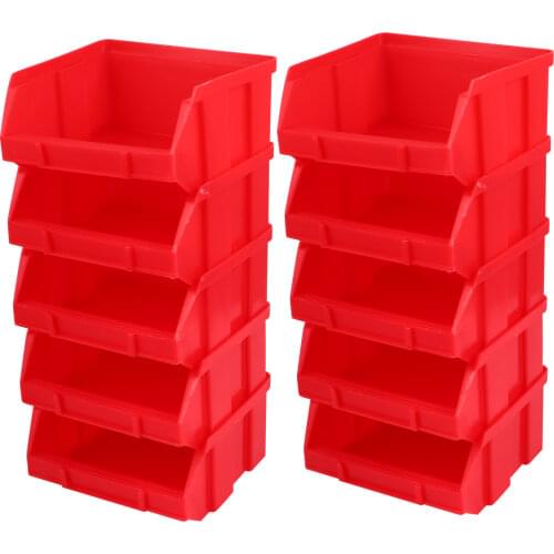 10cs Plastic Parts Box Warehouse Container Parts Box Oblique Combined Component Box Warehouse Storage Box Home Container Case