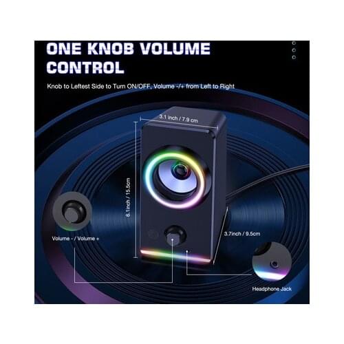 X6 USB wired speaker desktop computer speaker stereo subwoofer RGB game speaker suitable for notebook mobile phone caixa de som