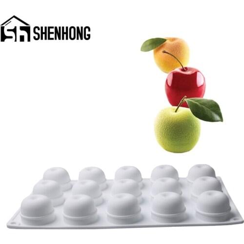 SHENHONG Cake Mold 15 Cavity Apple Shape Silicone Molds Mousse Dessert Mould Muffin Baking Pan Pastry Form Cake Decorating Tools