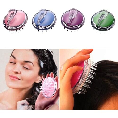 Silicone Shampoo Scalp Massager Brush Shower Body Hair Washing Combs Massage Brush Comb Round Brushes for Head Wash