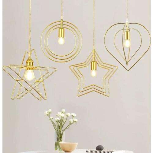 Modern iron gold pendant light color cord light cocina accesorio modern led chandelier lampes suspendues luzes de teto avizeler