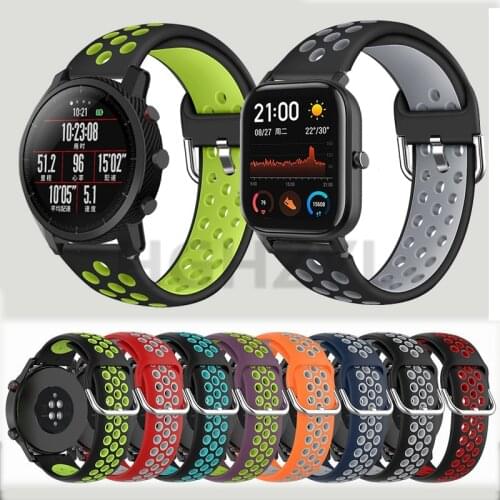 Silica Sports Strap for Huami Amazfit Bip GTS Stratos 2 3 Pace 2s Watch Band Tracker Accessories Belt Wristband Straps Bracelet