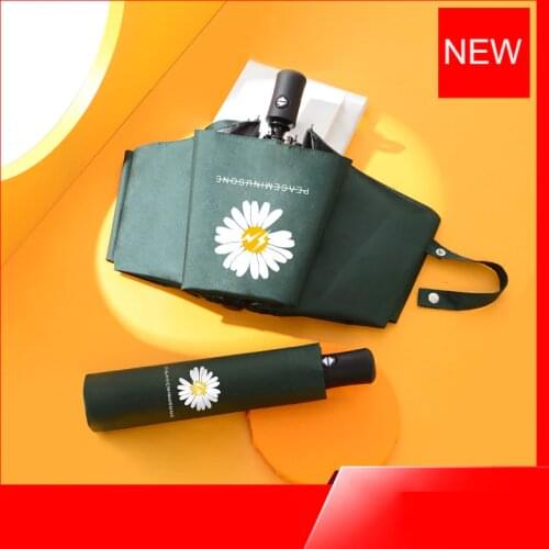 YADA STOCK Fashion daisy Automatic Umbrellas Windproof Folding Rainy Umbrellas For Women Parasol UV Foldable Umbrella YD200075