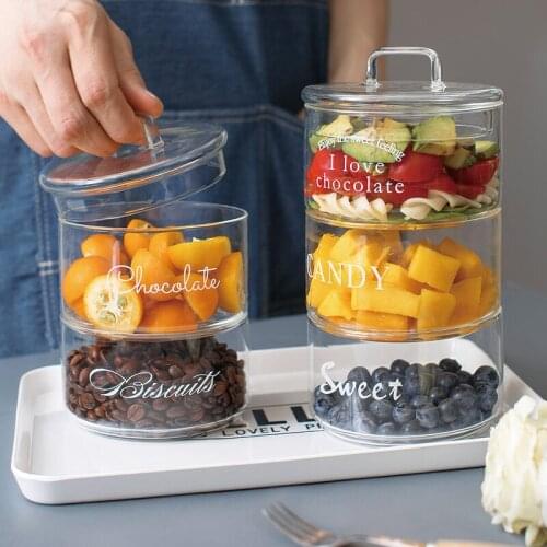 Japanese Fruit Salad Bowl Dishware Creative Vegetable Transparent Bowl with Cover Heat-resistant Glass Bowl Food Storage Jar