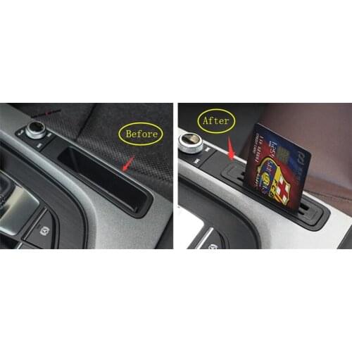 Yimaautotrims Accessories Fit For Audi A4 B9 A5 2016 - 2020 Middle Control Card Slot Molding Storage Box Plastic Cover Kit