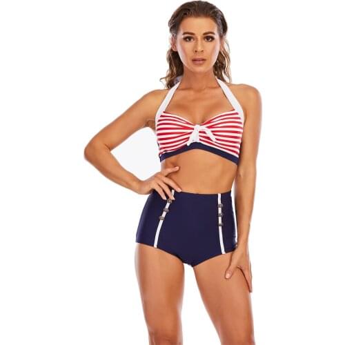 Push Up Bikinis Set 2021 Padded Women Swimsuit Striped Bathing Suit Monokini Mujer Banador Feminino Sport Female Traje De Bano