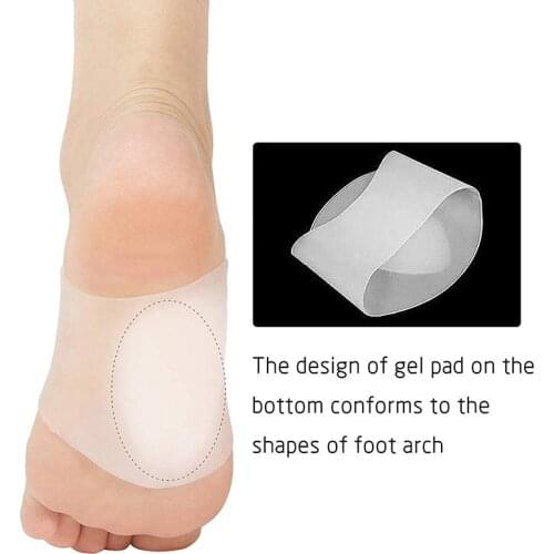 1 Pair Arch Support Insole Insert Gel Set Soft Silica Gel Sleeves For Plantar Fasciitis Support & Flat Foot Support Flatfoot