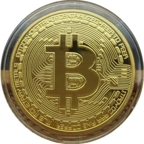 1pc Physical Bitcoins BTC With Case Gift Physical Metal Antique Imitation BTC Coin Art Collection