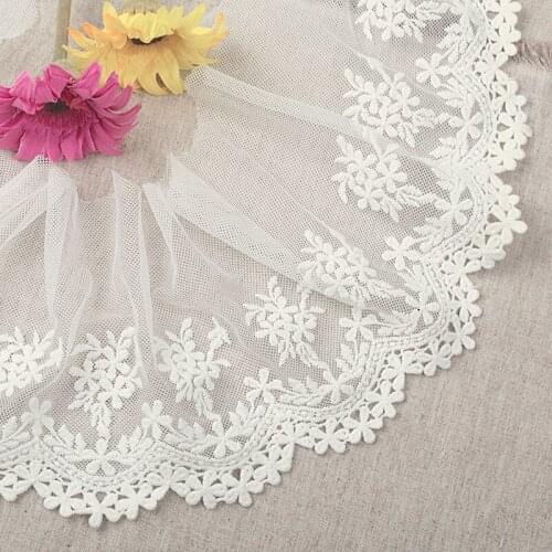 Hot sale 13cm high soluble flower handmade + Net / lace embroidery