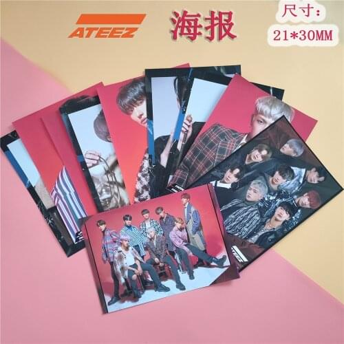 2pcs/set Kpop ATEEZ poster sticker Come back New Album TREASURE EP.MAP To Answer Poster Photo album ATEEZ SEONG HWA YEO SANG