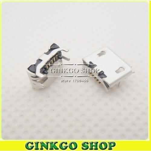 200PCS Big Ox Horn Micro 5 Pin USB jack Socket Connector 4 foot DIP Foot