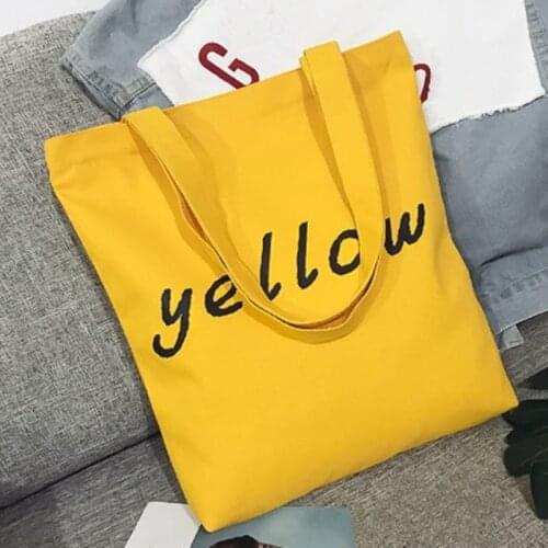 2019 Canvas Letter Printing Design Women Hand Bag Large Ladies Casual Shopping Tote Shoulder Bags Reusable Handbags