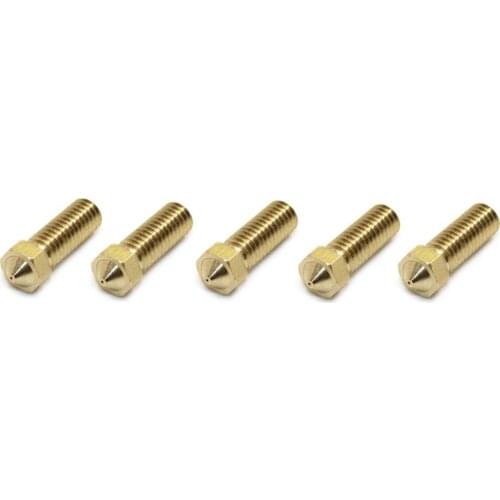 3D Lengthen Copper Nozzle 0.4mm M6*21mm Thread Part For 1.75mm Filament Print Head Longer 3D Printers Parts Brass