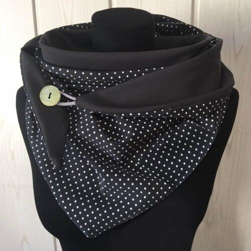 40#2020 Scarf Women Fashion Women Solid Dot Printing Button Soft Wrap Casual Warm Scarves Shawls Multi-purpose Shawl Scarf