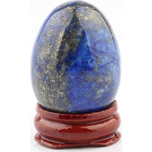 40*30mm Black obsidian Natural Stone Carved Eggs With wood stand Bell Chakra Healing Crystal Reiki Free pouch