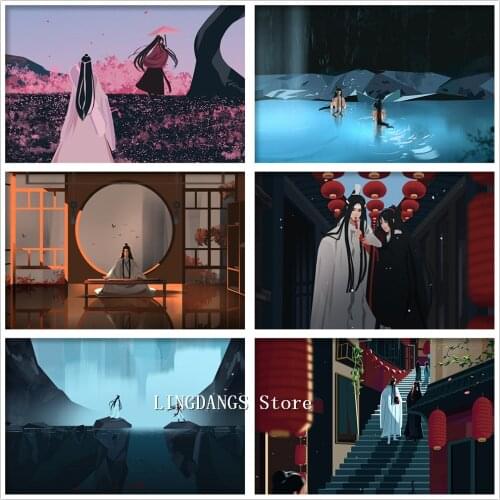 5D DIY Diamond Painting Anime Mo Dao Zu Shi Wei Wuxian Lan Wangji Ancient Chinese Style Diamond Mosaic Cross Stitch Home Decor