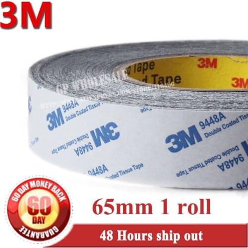 65mm*50M*0.15mm) 3M 2 DOUBLE Faces Adhesive Tape 9448 Black for General Industrial joining, Foam and Rubber Lamination Bonding