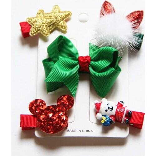 Foddsia Hair Accessories Christmas Bow Barrettes Girls Solid Dot Hair Clips Kids Hairpins Hair Accessories For Women Girls R25
