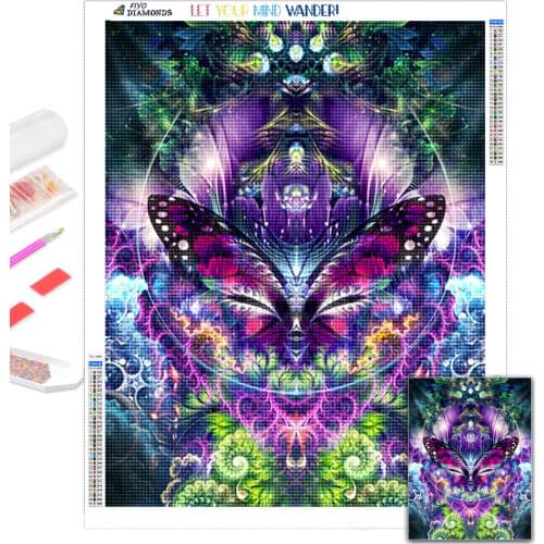 5D DIY Diamond Embroidery Butterfly Rhinestone Picture Diamond Painting Abstract Full Drill Mosaic Picture Cross Stitch Kit Art