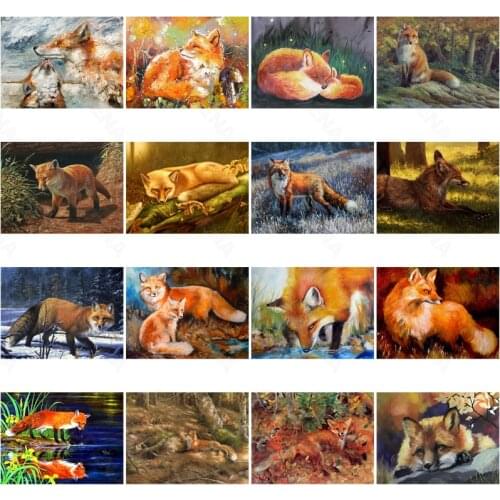 Diy Diamond Painting Fox Smart Fashion Nordic Style Simple Handmade Square Diamond Round Diamond Home Decoration