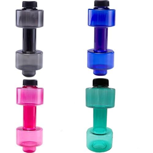 550ml Dumbbell Sports Water Bottle Portable Leakproof Plastic Gym Fitness Kettle Exercise Workout Drinking Cup