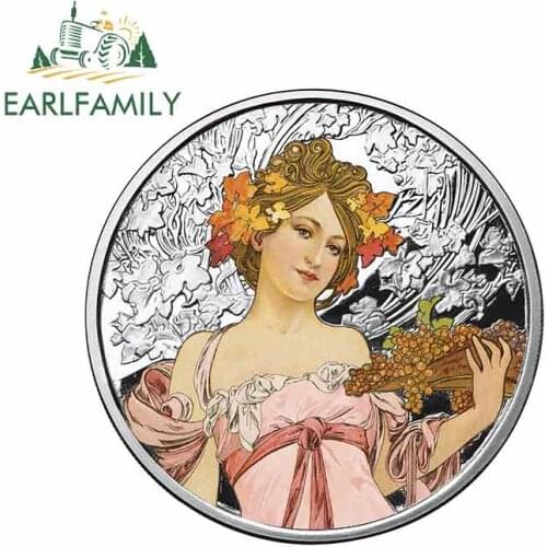 EARLFAMILY 13cm x 13cm For Alphonse Mucha Fine Decal Suitable For VAN SUV Sunscreen Car Bumper Window Stickers Graffiti Stickers
