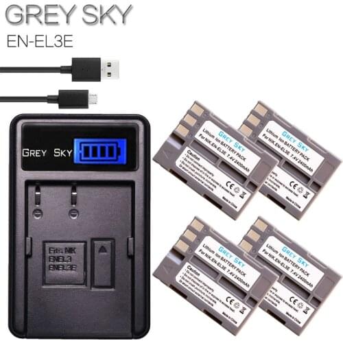EN-EL3E EN EL3e Lithium battery+LCD USB Charger for Nikon ENEL3e D300S D300 D100 D200 D700 D70S D80 D90 D50 MH-18A