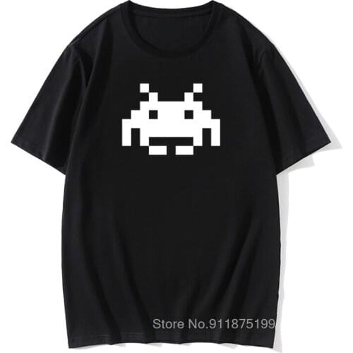 SPACE INVADER Android Spoof Game Tshirts Robot Mass Effect Meme Hacker Programmer T Shirt For Men New Tops Tees