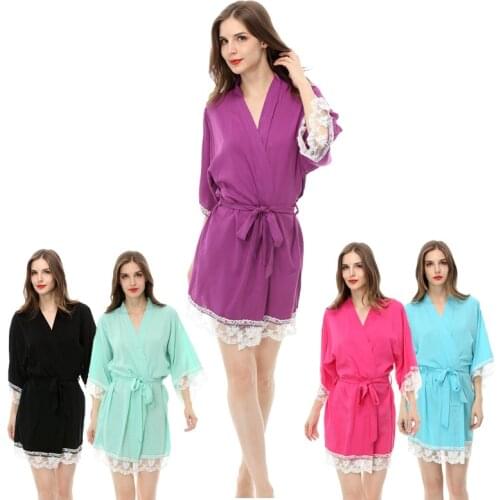 Lace robe,bridesmaid robes, Flower girl robe, wedding Robe,bride robe, cotton robe WQ49