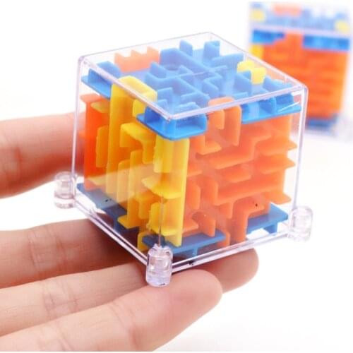 Hot Sale 4x4x4cm 3D Puzzle Maze Toy Kids Fun Brain Hand Game Case Box Baby Balance Educational Toys for Children Holiday Gifts