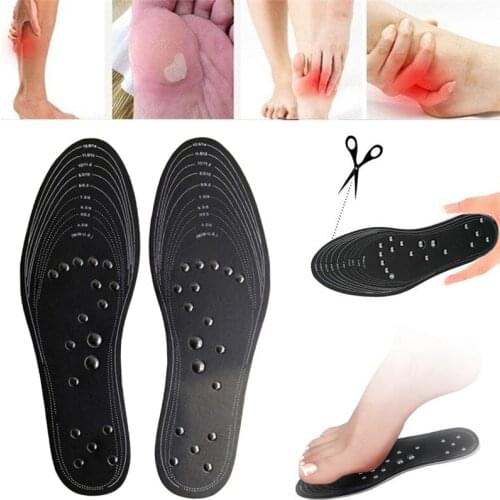 Magnetic Massage Insoles Memory Cotton Magnetic Therapy Foot Massager Shoe Insert Therapy Foam Health Care Foot Pads Black White