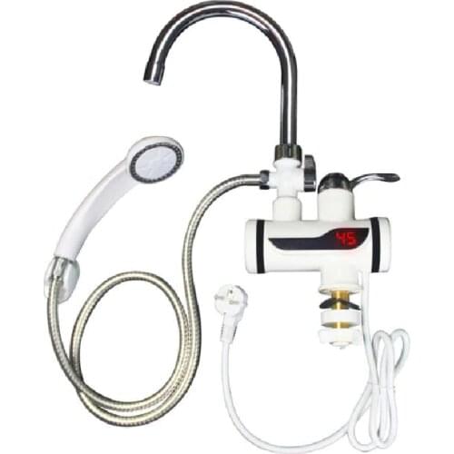 3000W 220V Instant Electric Shower Water Heater Hot Faucet Kitchen Electric Tap Water Heating Instantaneou Water Heater+Shower